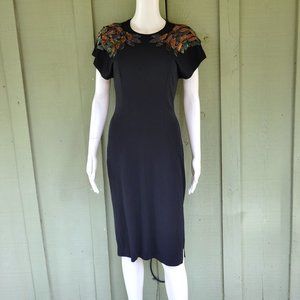 CASADEI Vintage Black Beaded Dress 4 Keyhole Back